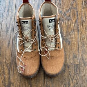 Keds Tan and Cream High-Top Sneakers